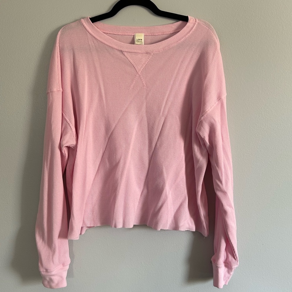 Long sleeve waffle shirt